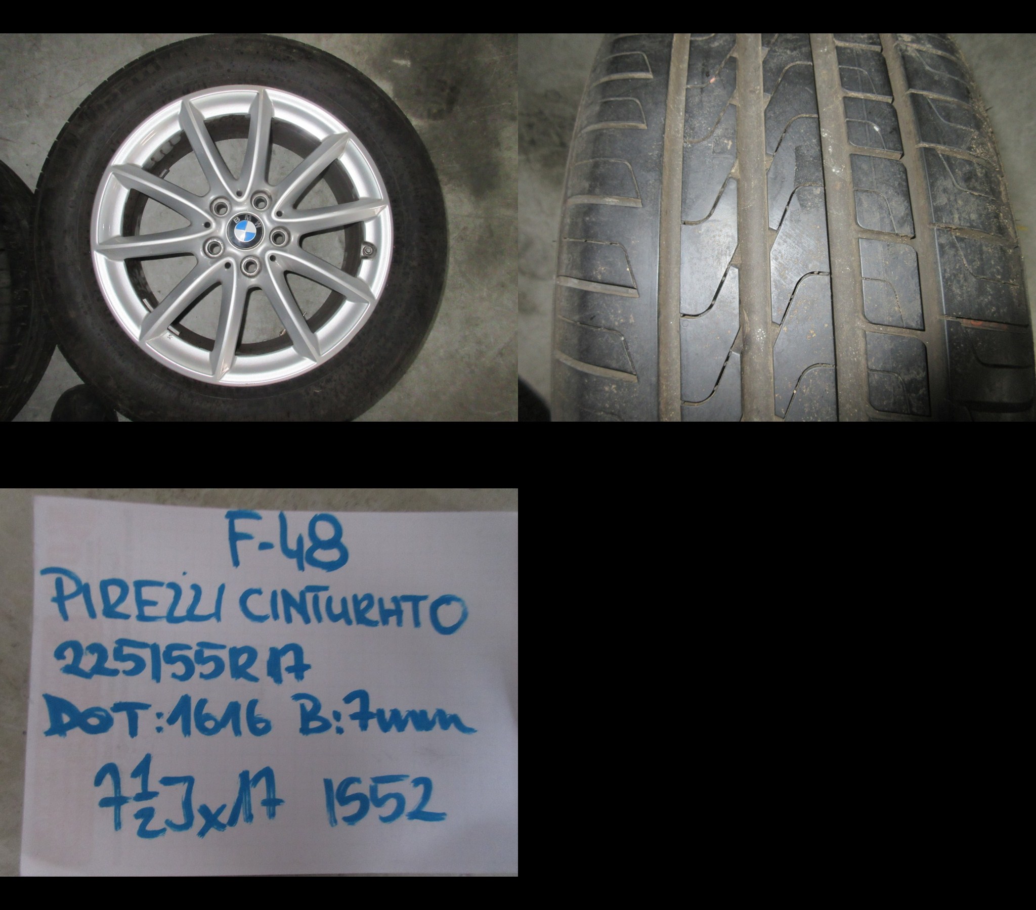 wheels discs tyres BMW X1 F48 R17 7mm