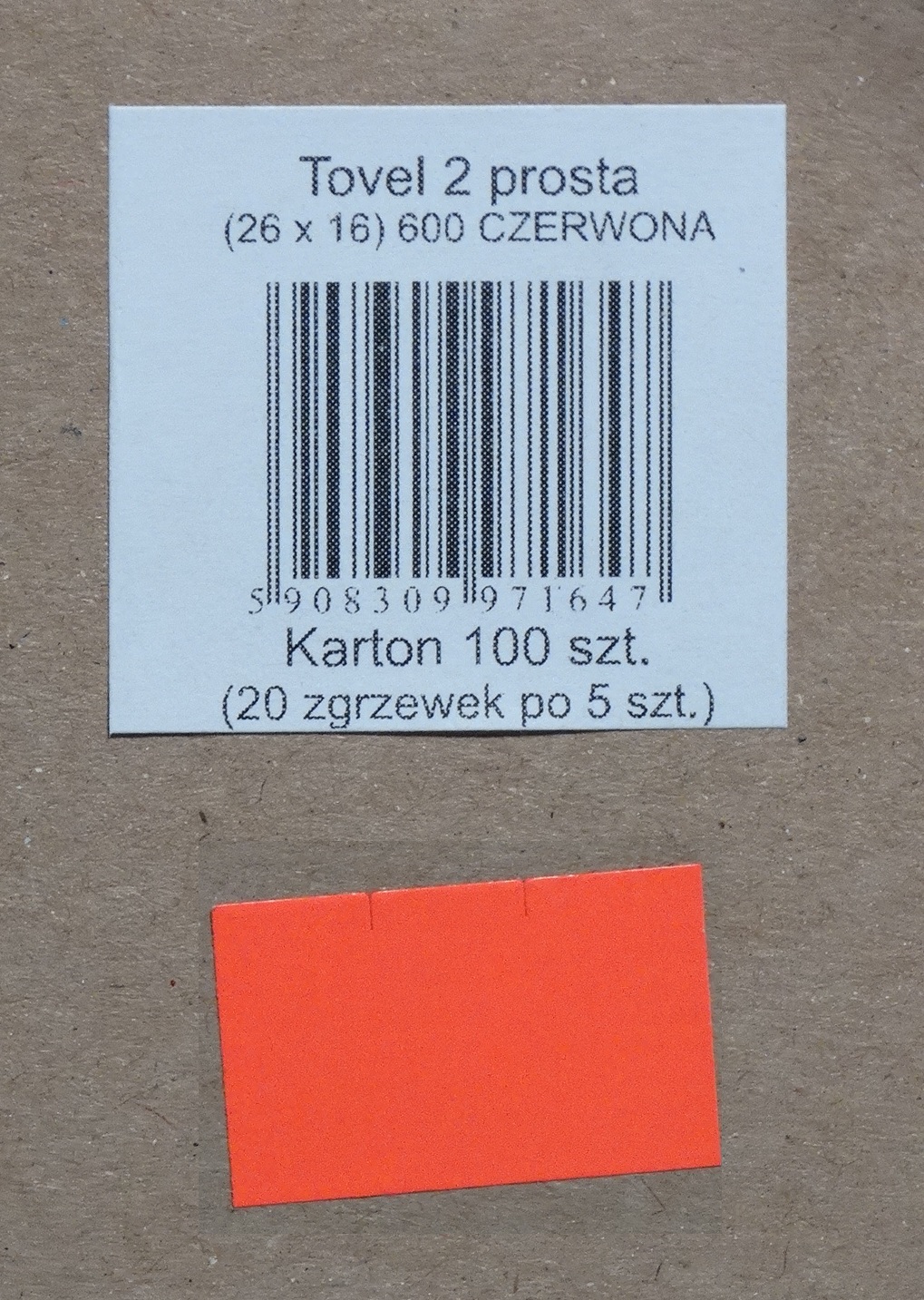 

Metki etykiety dwurzędowe 26x16 Proste Czerwone