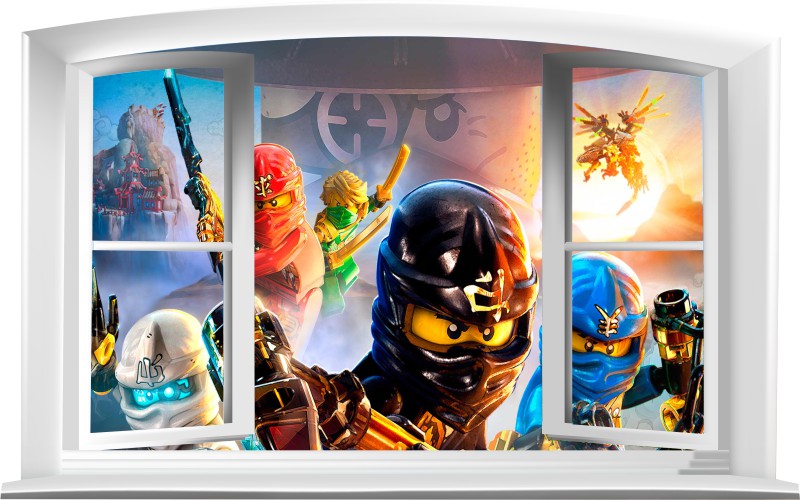 NAKLEJKI NA ŚCIANĘ Okno 3D LEGO NINJAGO Bohater inny