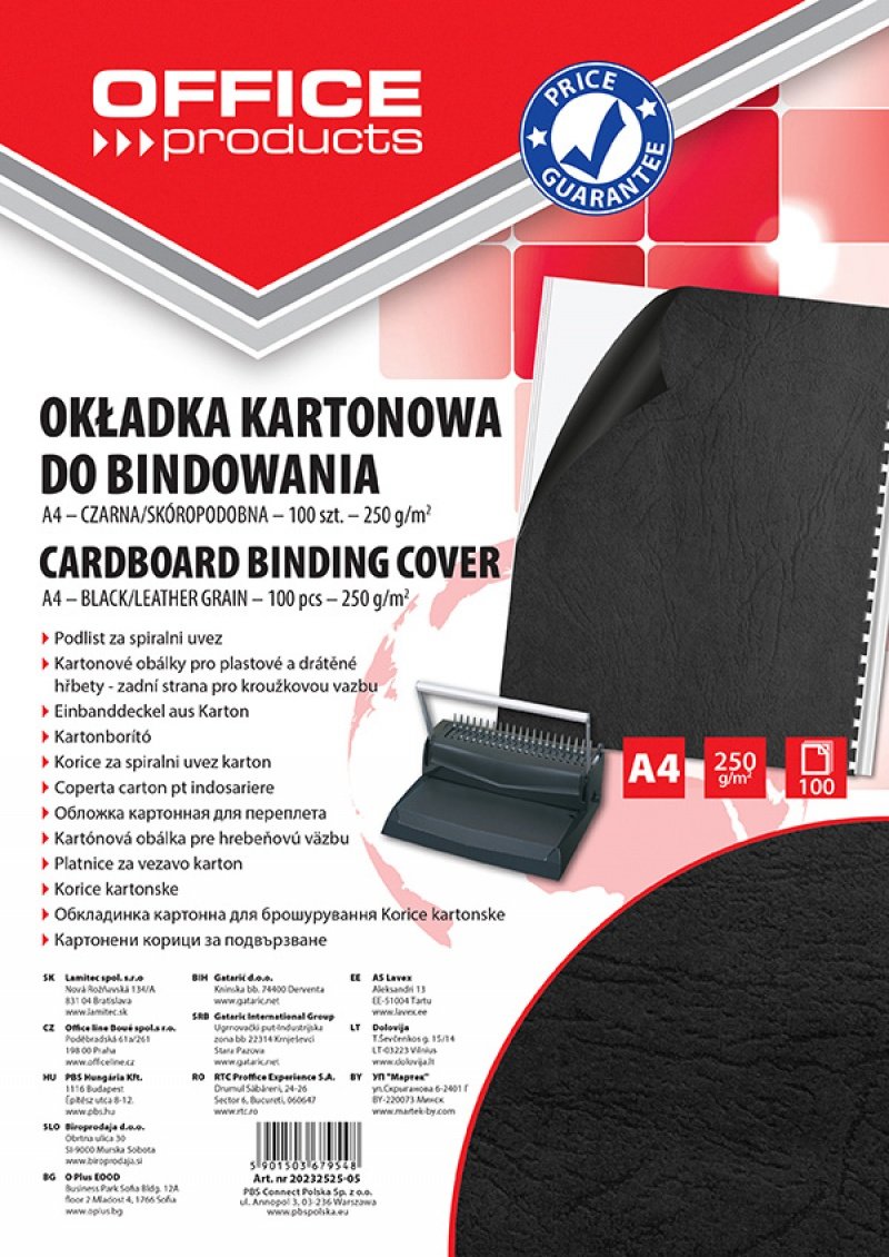 

Okładki Do Bindowania Skóropodobne 250g czarne 100