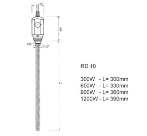 GRZAŁKA ELEKTRYCZNA DO GRZEJNIKA ŁAZIENKOWEGO 900W21 Kod producenta RD-10.900