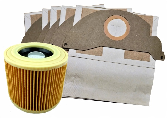 

5x Worki + Filtr Wzmocniony Do Karcher Wd 2 Home