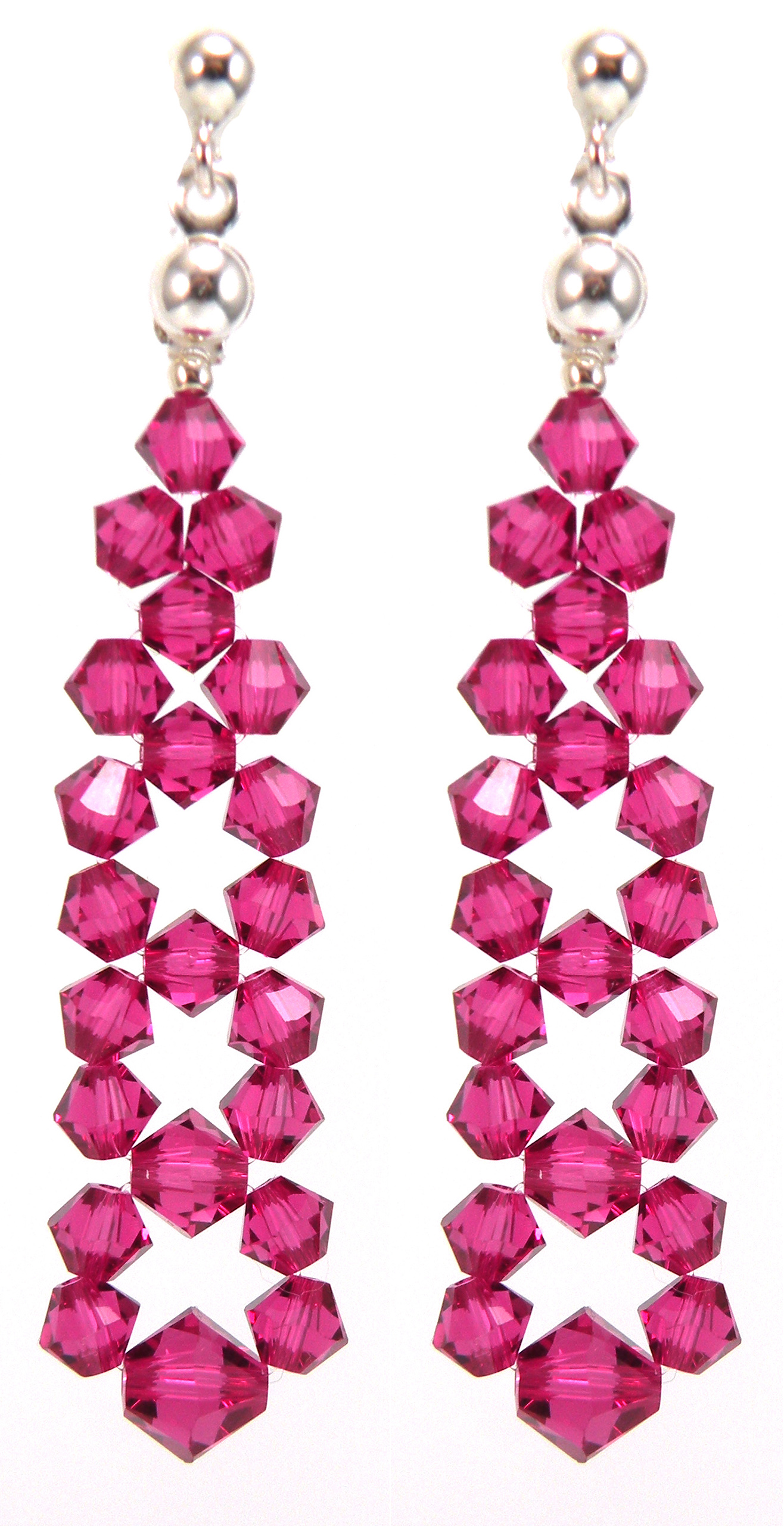 

Kolczyki z kryształów Swarovski różowe fuksja