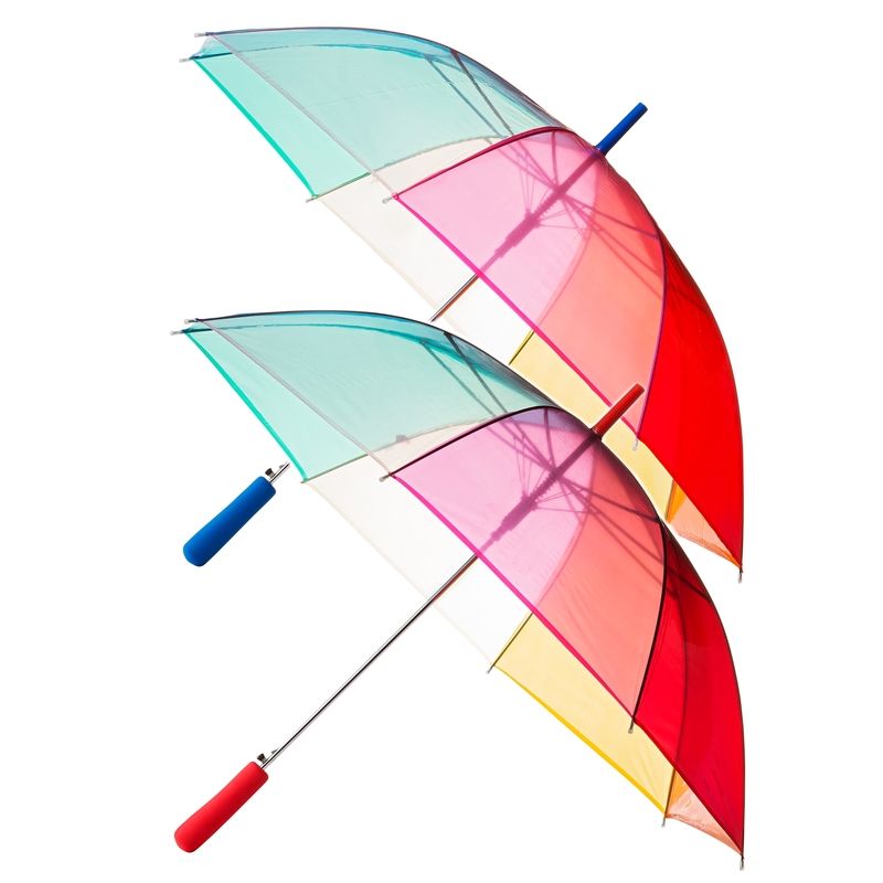 Автоматический женский зонт прозрачный радуга