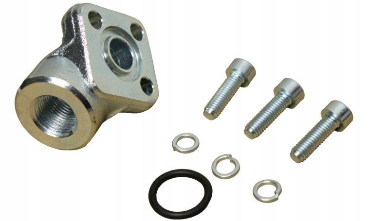

Przyłącze pompy hydraulicznej 90st. 3-otworowe