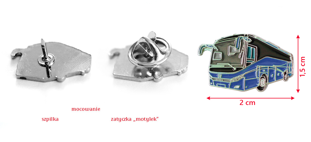 Niebieski AUTOBUS dla KIEROWCY Pin Przypinka Pins Producent inny