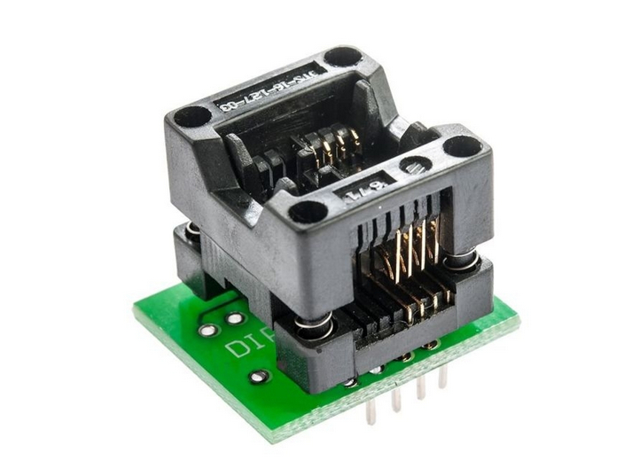 Podstawka ZIF SOIC8 200mil szerokie smd -> DIP8