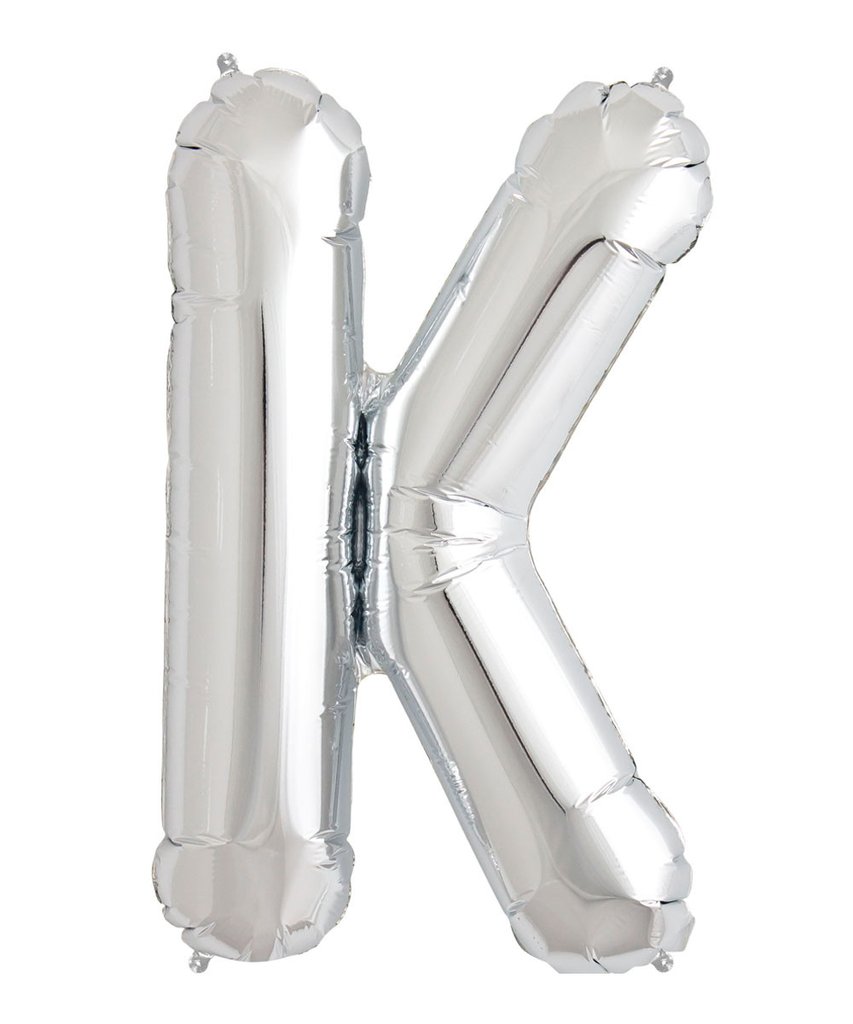 

Srebrny Balon Kształt Litery 40CM Srebrna Litera K
