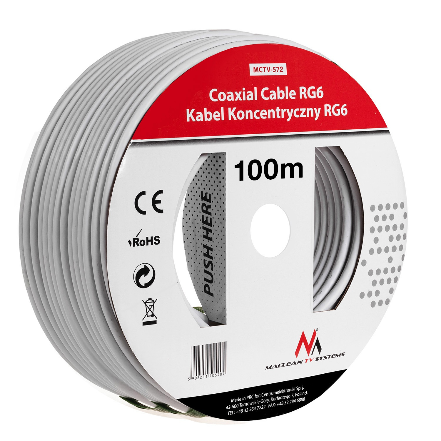 

Kabel Przewód Satelitarny Antenowy Dvb-t RG6U 100