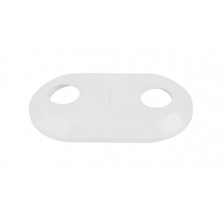 ROZETA MASKUJĄCA DO RUR PE/PEX 16mm PODWÓJNA BIAŁA