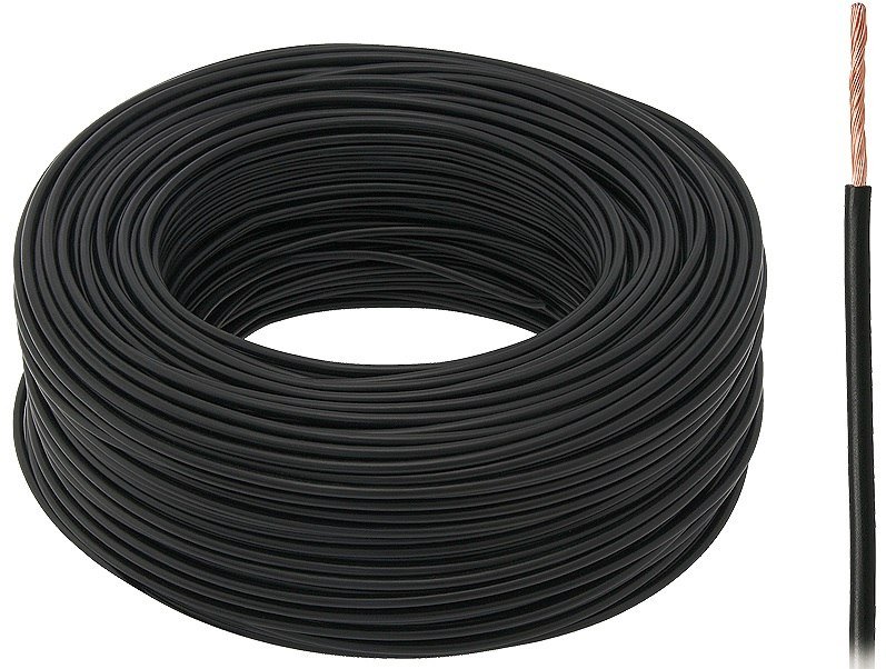 PRZEWÓD LGY 1 ŻYŁA 0.50 MM CZARNY 3 METRY