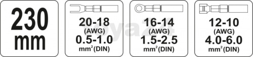 YATO ZACISKARKA RĘCZNA DO KONEKTORÓW OD 0,5 do 6MM DLA ELEKTRYKÓW YT-2300 Model YT-2300