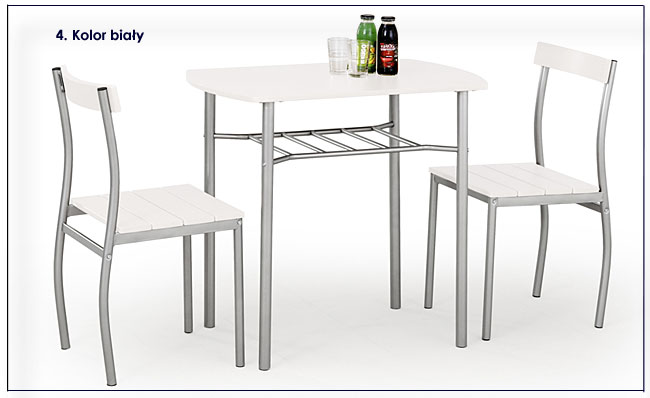 ZESTAW STÓŁ + 2 KRZESŁA DWUOSOBOWY WENGE 2 OSOBOWY Szerokość mebla 82 cm