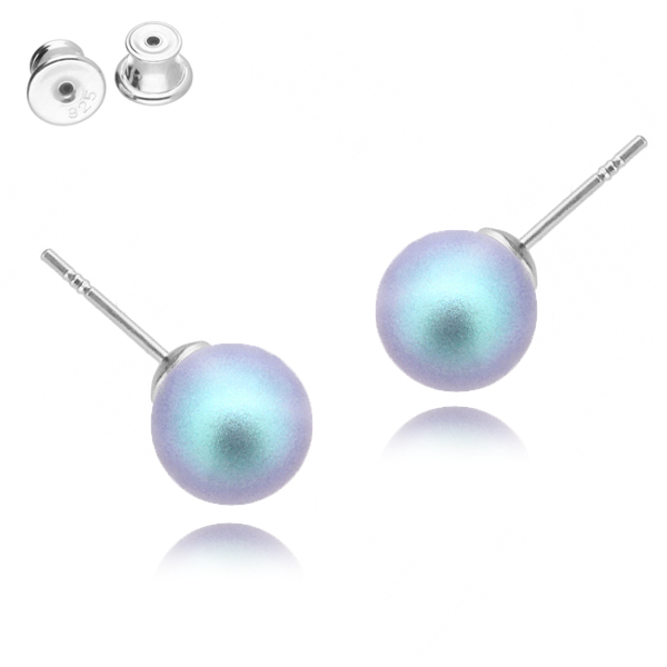 

Srebrne kolczyki sztyfty Blue perły Swarovski
