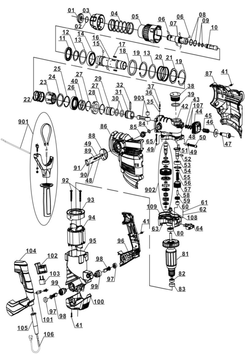 Szczotki EINHELL młot BT-RH TH-RH TC-RH 1600 7x11 Marka Einhell