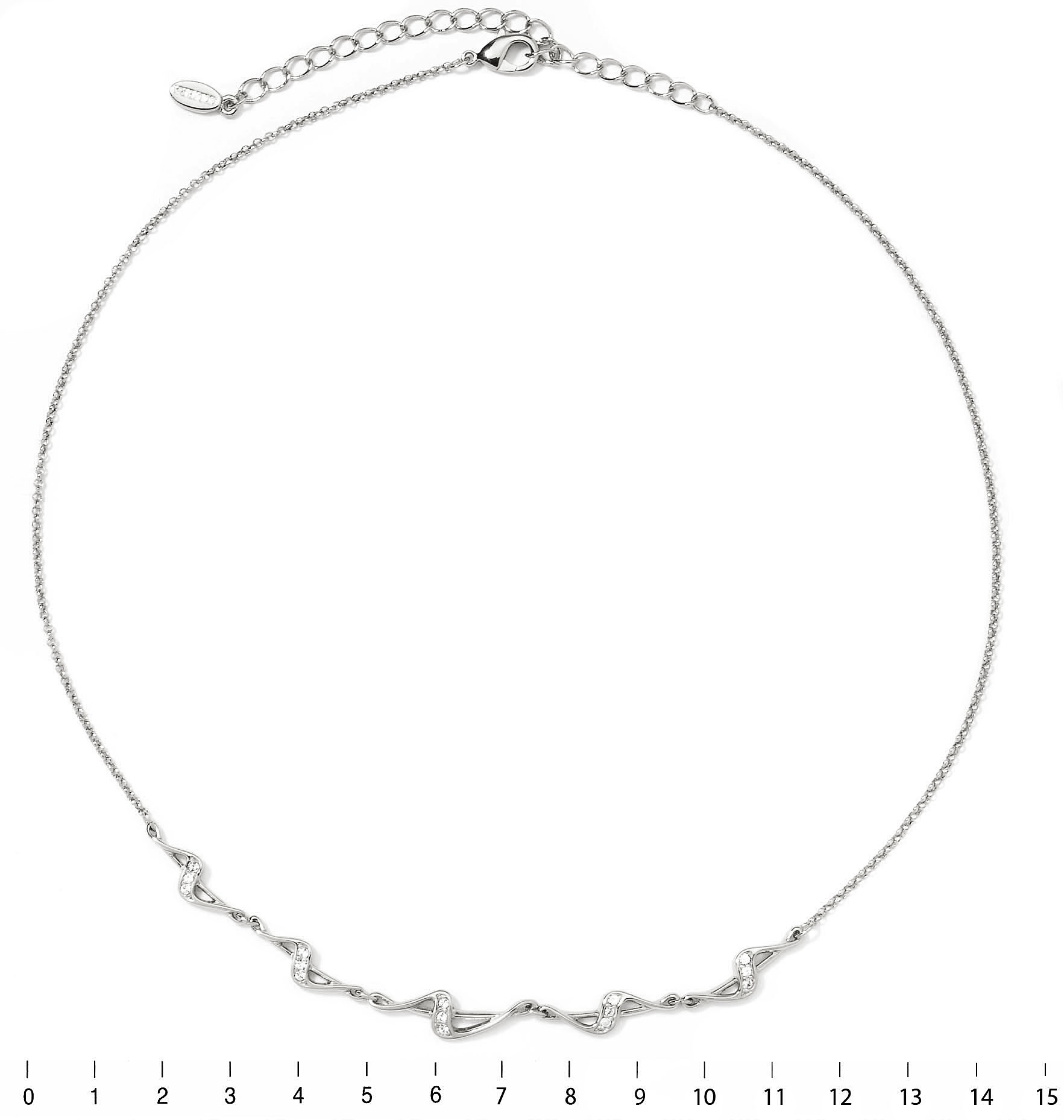 Stříbrný Řetízek Náhrdelník Kolia Swarovski Trendy