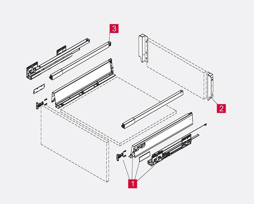 REJS szufladka comfort box L-350 średnia 140 szara Marka Rejs