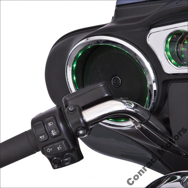 Chrómované podsvietené rámčeky Led reproduktorov Harley