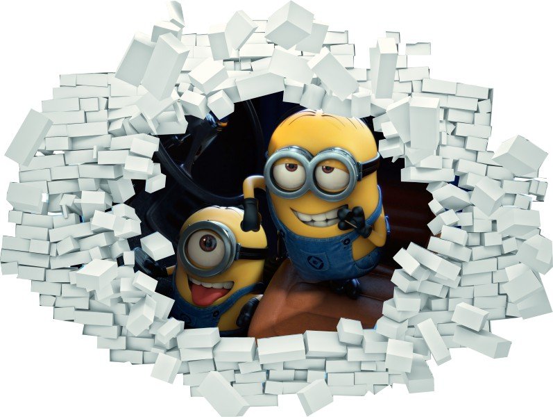 NAKLEJKI NA ŚCIANĘ Dziura w ścianie MINIONKI Płeć Chłopcy Dziewczynki