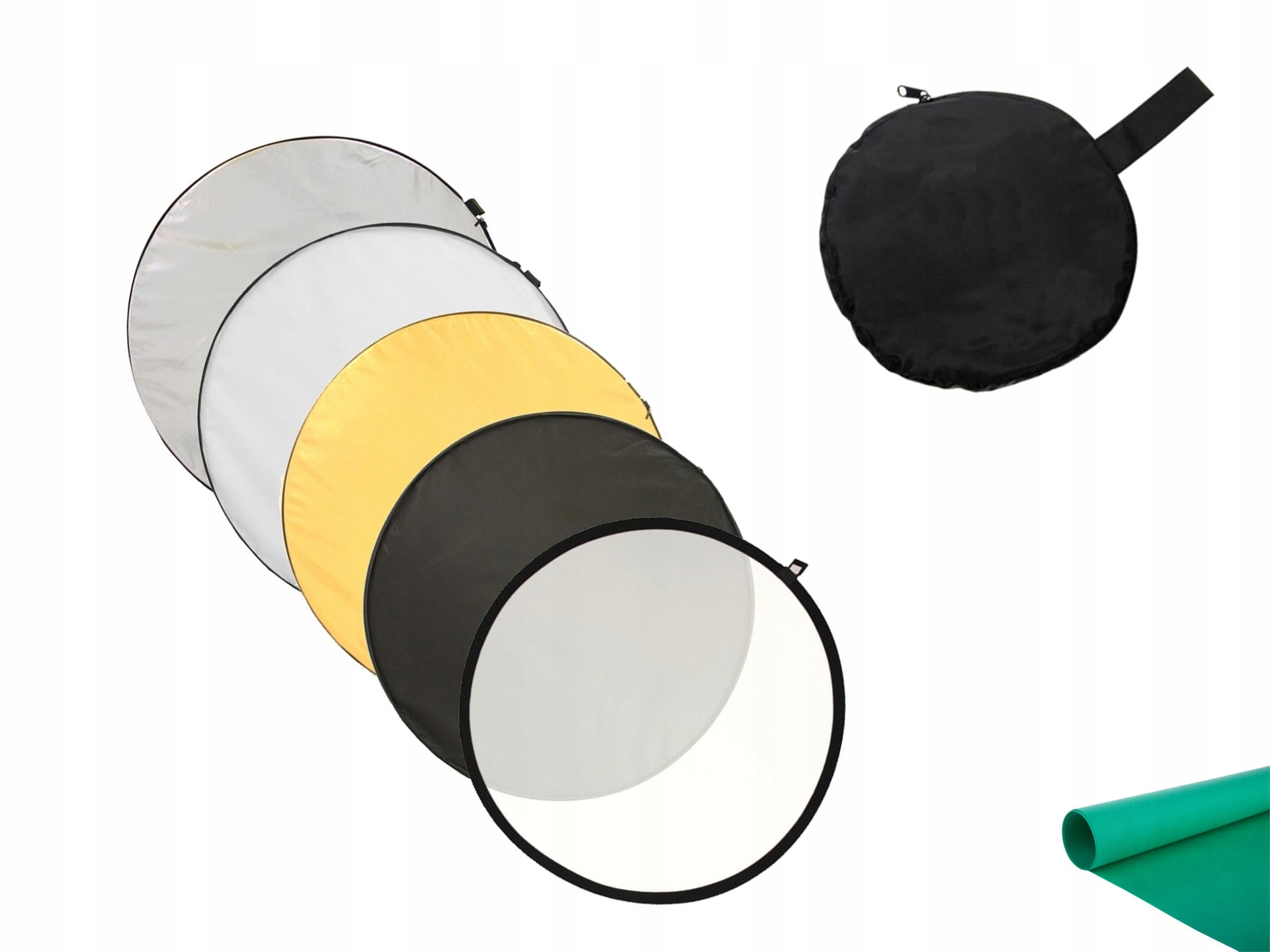 

5w1 Blenda 60cm Okrągła 5in1 Dyfuzor Złota Etui
