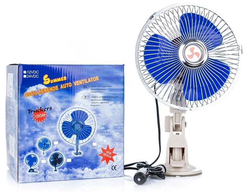 Wiatrak Wentylator Samochodowy Obrotowy 12V 8''