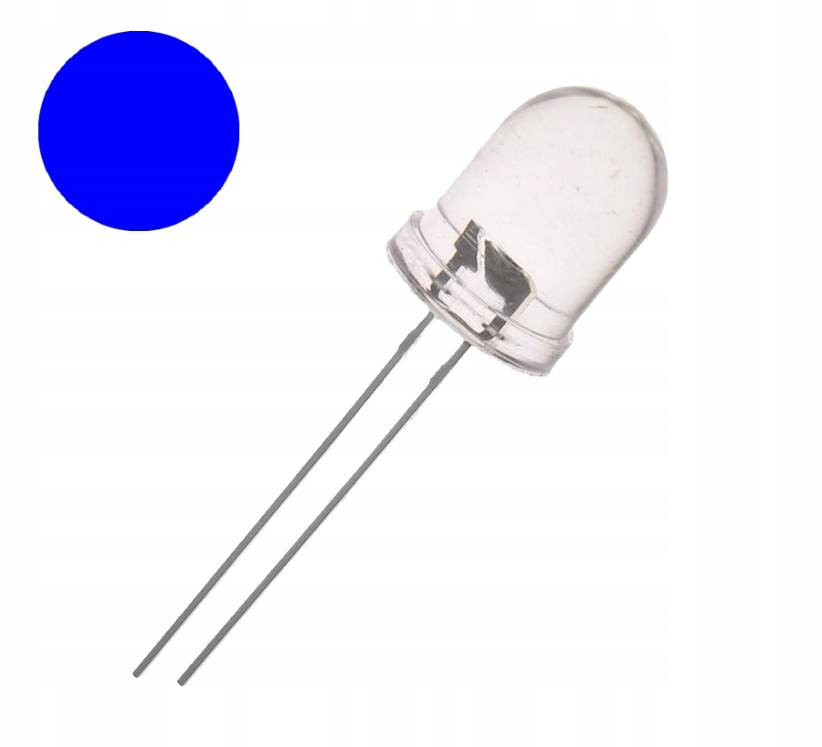 

Dioda Led 10mm Niebieska Blue 30st. Clear 12V