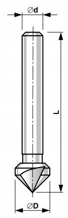 Pogłębiacz Frez Fazownik stożkowy fi 8 mm 90st HSS Marka Cztool