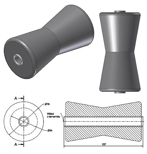 ROLKA KILOWA STOŻKOWA NIEBIESKA GUMOWA Numer katalogowy producenta rr