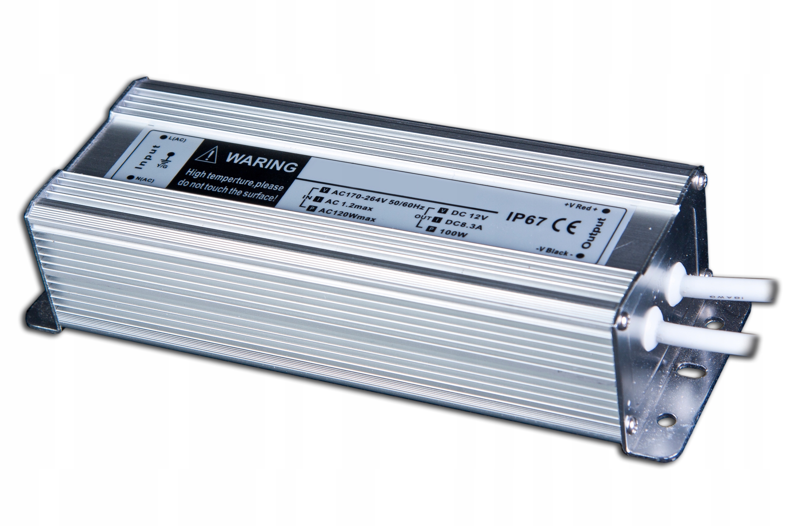 

Zasilacz impulsowy Led 12V/8.3A, metal case IP67,
