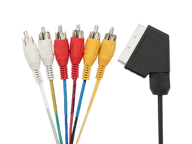 

Kabel przewód Euro 21pin Scart - 6x Rca - 1,5 m