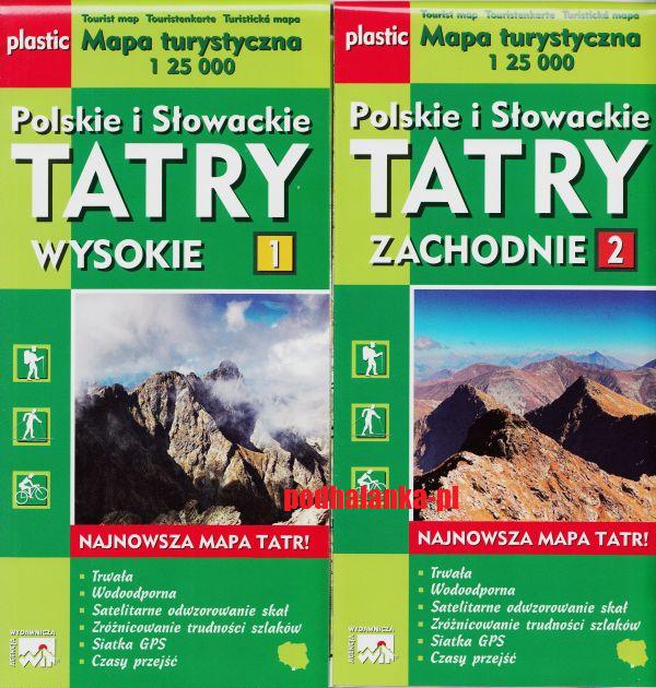 

Tatry Zachodnie Wysokie mapa laminat Nowe Wydanie