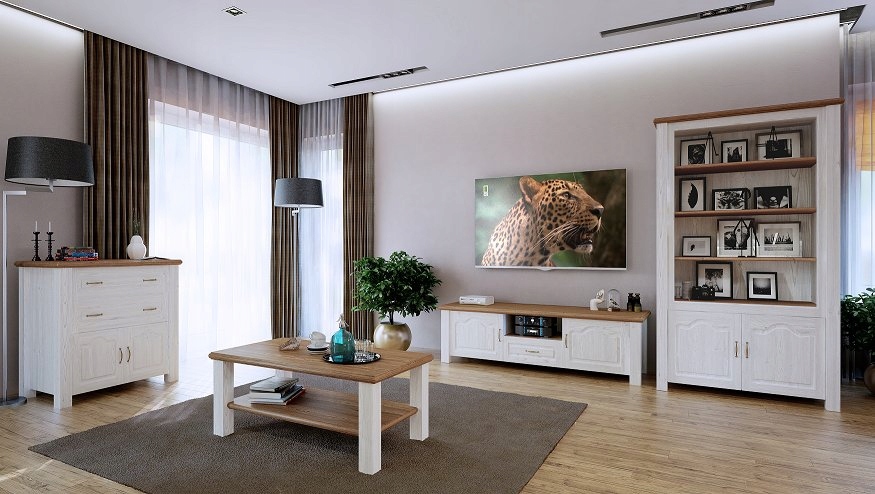 Komoda z Drewna Biała ,model Merina 6 PRODUCENT Wysokość mebla 1 cm