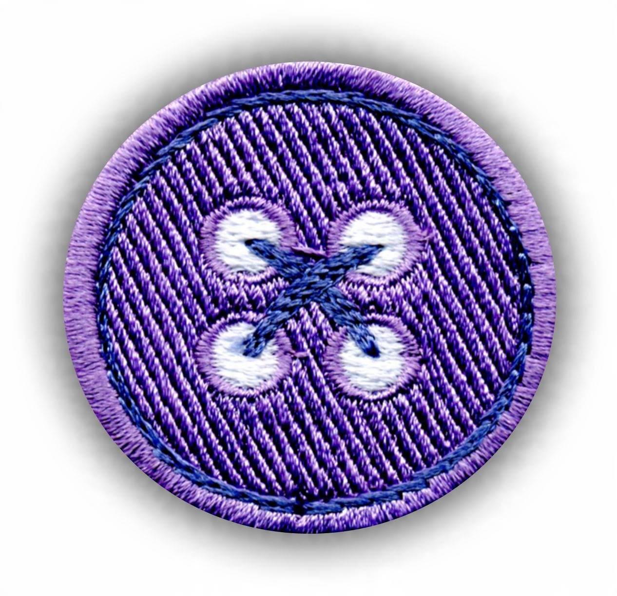 

Naszywka - Fioletowy, pastel Guzik, Button -haft-