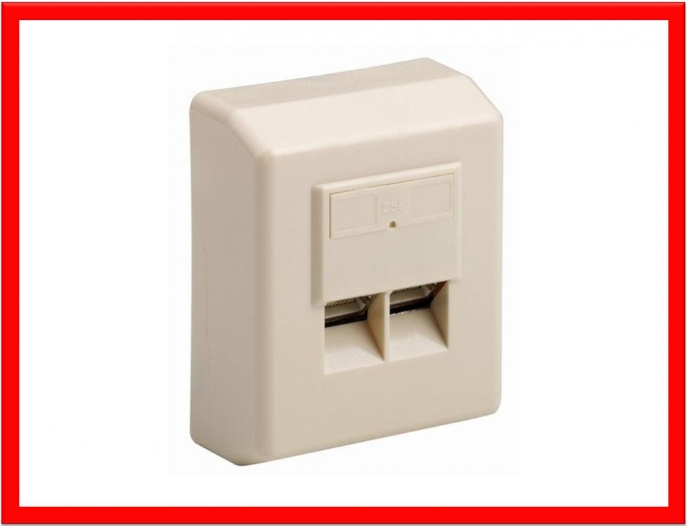 

Natynkowe Gniazdo Komputerowe Ekranowane 2x RJ45