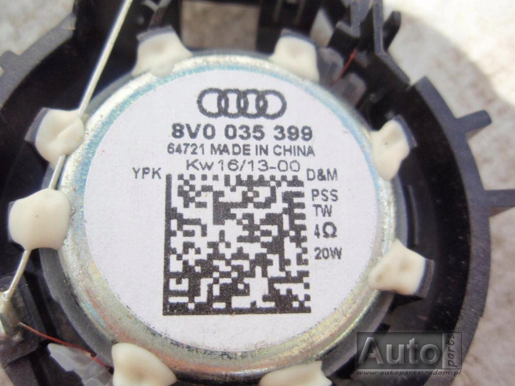 AP GŁOŚNIK WYSOKOTONOWY TYŁ 8V0035399 AUDI A3 Q2 Typ samochodu Samochody osobowe