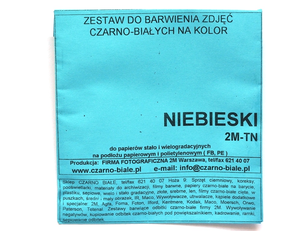 

Toner niebieski do tonowania zdjęć czarno białych