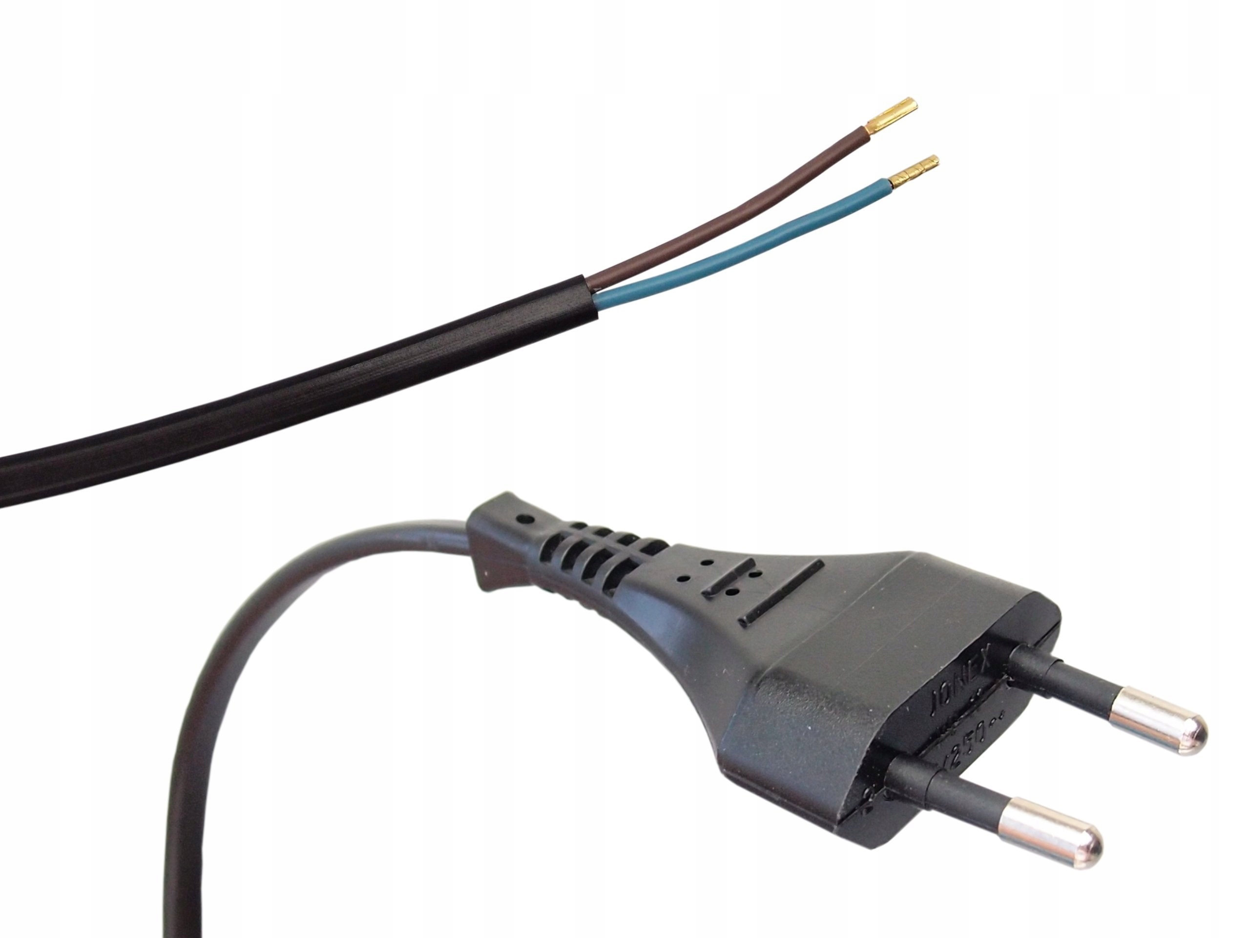

Przewód kabel z wtyczką płaską 2x0,75 1,5m czarny