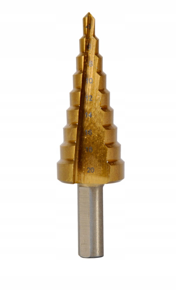 

Wiertło stopniowe choinkowe stożkowe hss 4-20mm