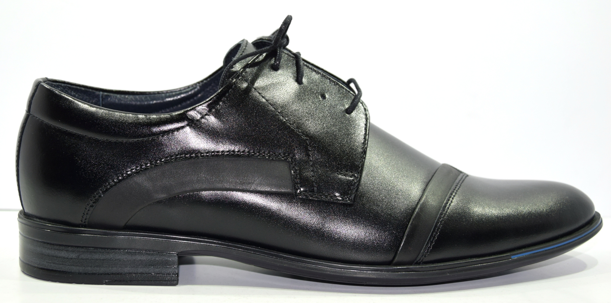 Elegantní Pánské Kožené Polobotky Černé 910 VEL.39