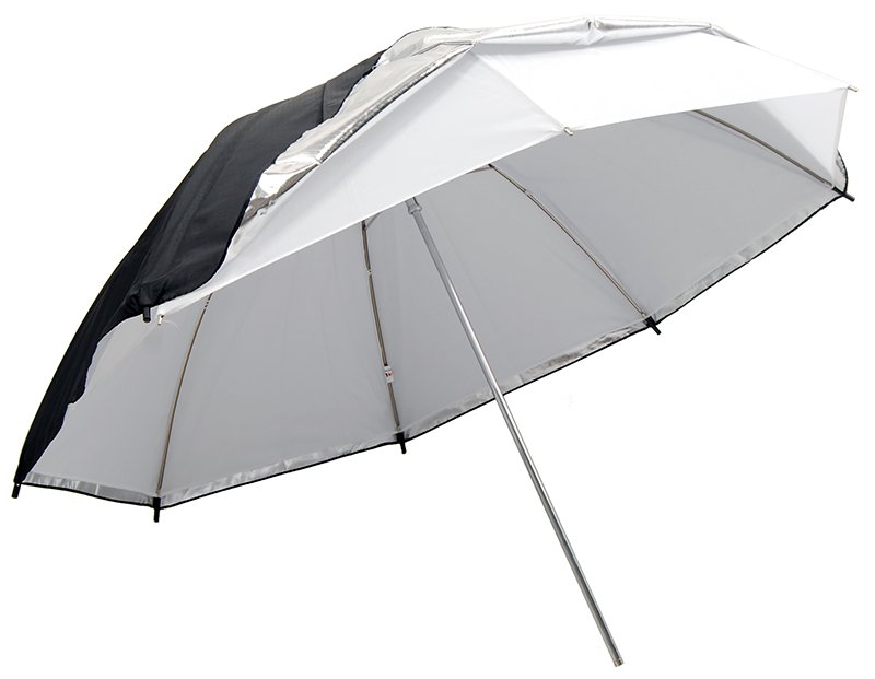 

Parasolka 2w1 110 cm biała srebrna rozpraszająca