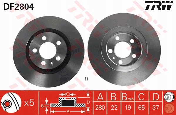 Discs Pads TRW Front-AUDI A3 8L 280MM