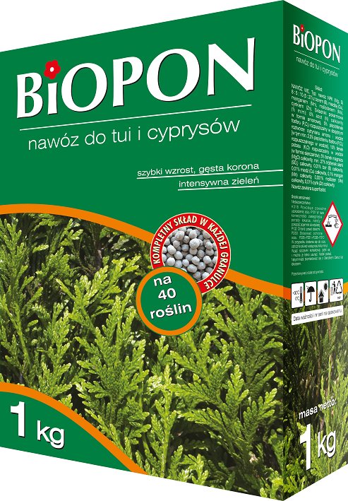 

Nawóz do tui thuje cyprysów Biopon 1kg