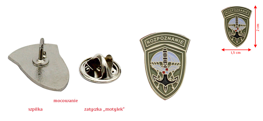 Pin Przypinka WOJSKA SPECJALNE ROZPOZNANIE Pins Marka Inna