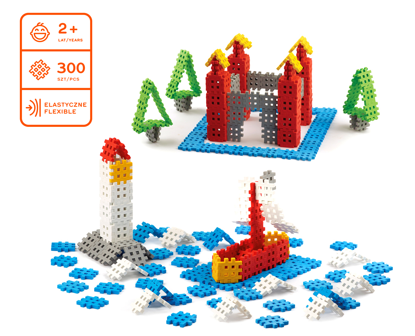 MARIOINEX KLOCKI MINI WAFFLE WAFLE 300 EL. Typ wafle