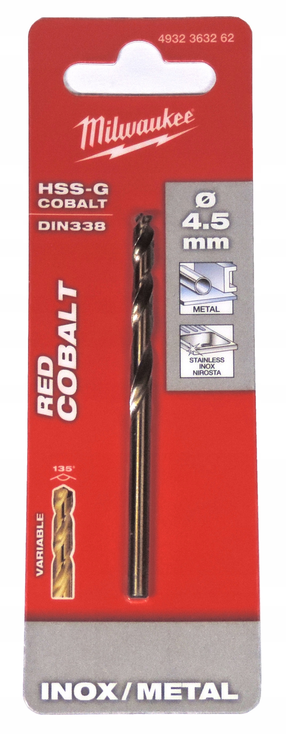 

Milwaukee Wiertło Hssgc 4.5 x 80