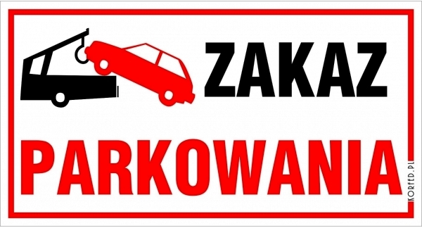 

Tabliczka duża znak Zakaz Parkowania 30 x 16,5 cm