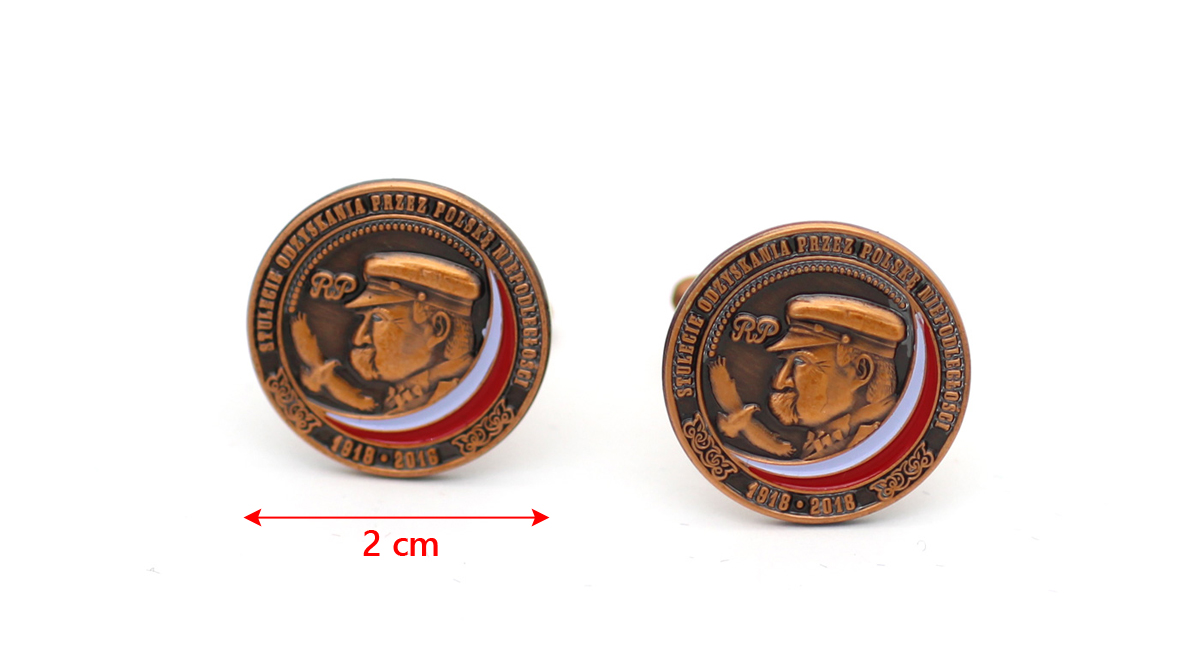 100 LAT NIEPODLEGŁOŚCI spinki mankiet i krawat Długość (mm) 65