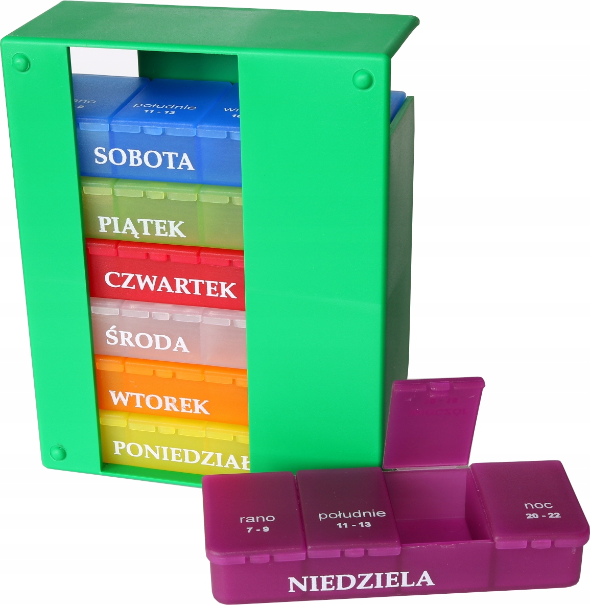 

Pudełko Pojemnik Kasetka na leki tabletki 7 dni x4