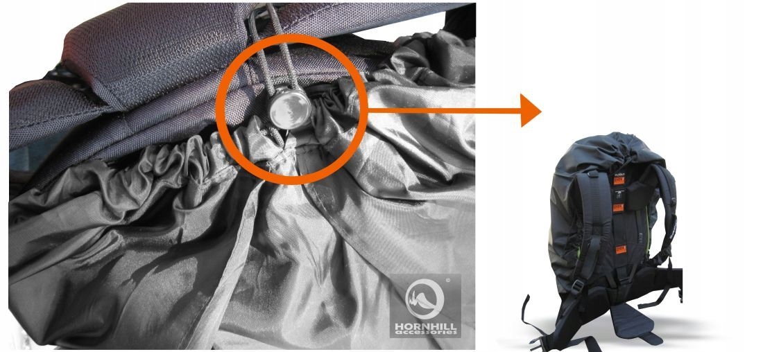 LEKKI WODOODPORNY POKROWIEC NA PLECAK ODBLASK S 2 Elementy odblaskowe tak