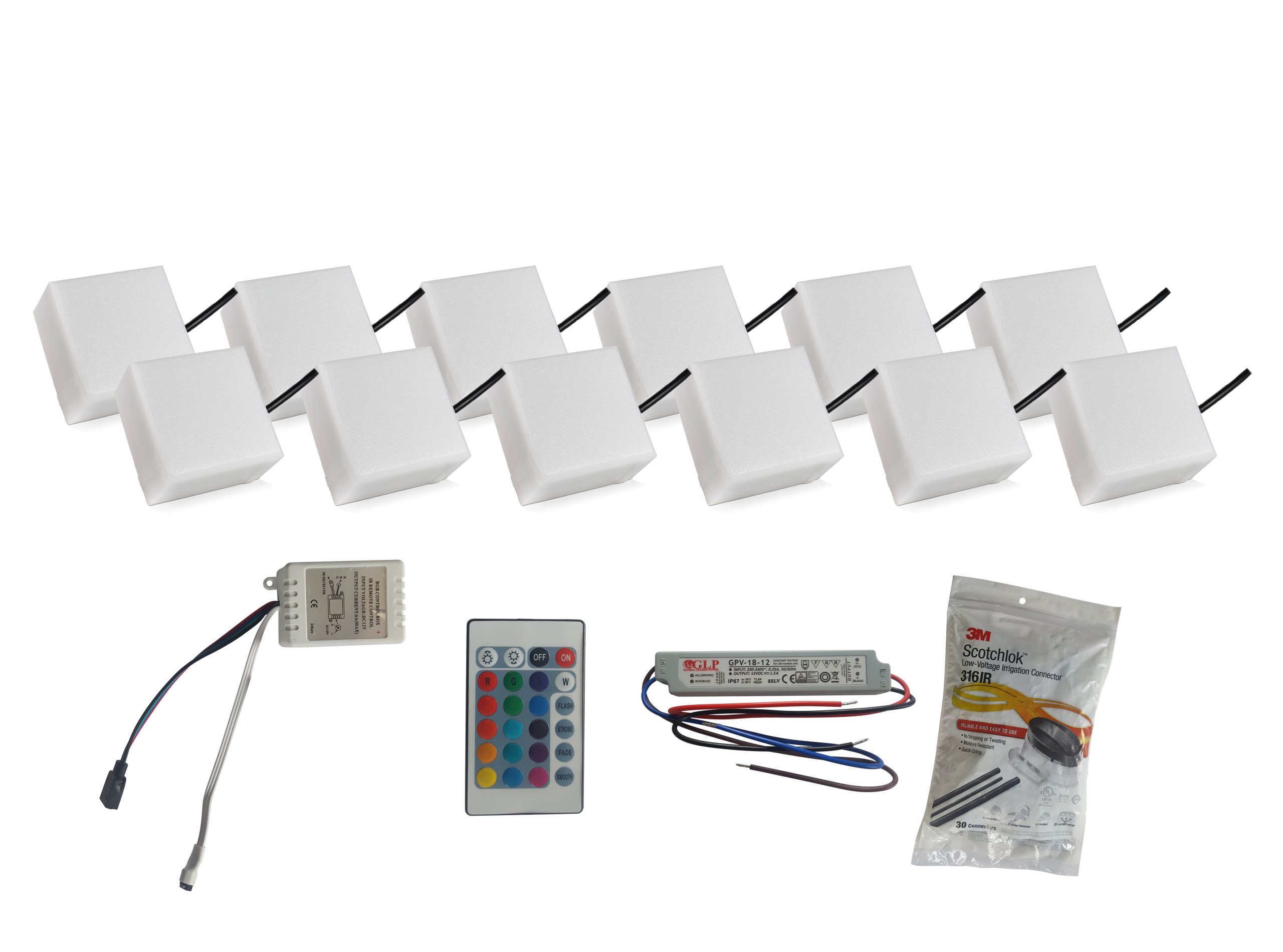 12 x Svietiaca Led dlažobná kocka 10X10 Holland Rgb